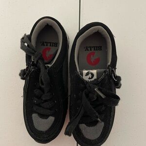 Billy Kids' Black and Gray Lace-Up Sneakers with Side Zipper
